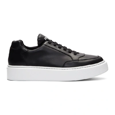 Shop Prada Black & White Mountain Sneakers In Black/white