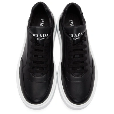 Shop Prada Black & White Mountain Sneakers In Black/white