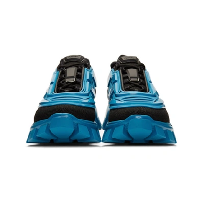 Shop Prada Black & Blue Cloudbust Thunder Sneakers In Black/blue