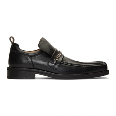 Shop Martine Rose Black Square Toe Boot Loafers