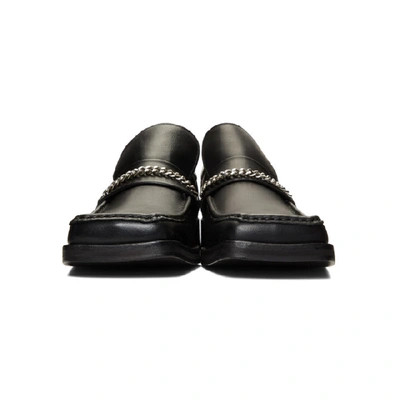 Shop Martine Rose Black Square Toe Boot Loafers