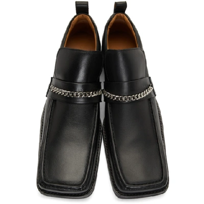 Shop Martine Rose Black Square Toe Boot Loafers