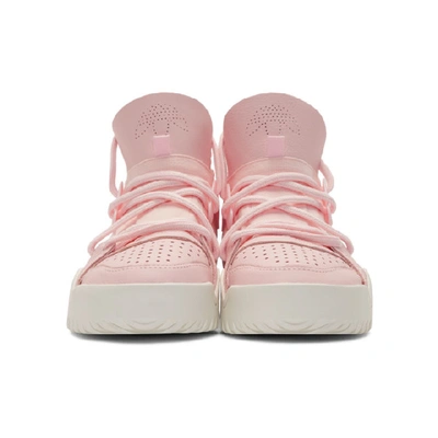 Shop Adidas Originals By Alexander Wang Pink B-ball Sneakers In Pnk/wht