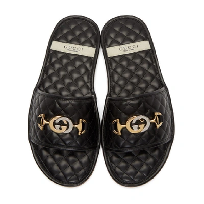 Shop Gucci Black Gaun Sandals In 1000 Nero