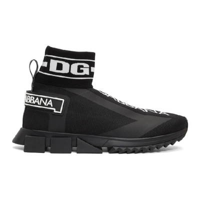 Shop Dolce & Gabbana Dolce And Gabbana Black Sorrento High-top Sneakers In 8b956 Nero