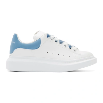 Shop Alexander Mcqueen White And Blue Degrade Oversized Sneakers