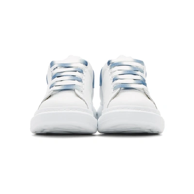 Shop Alexander Mcqueen White And Blue Degrade Oversized Sneakers