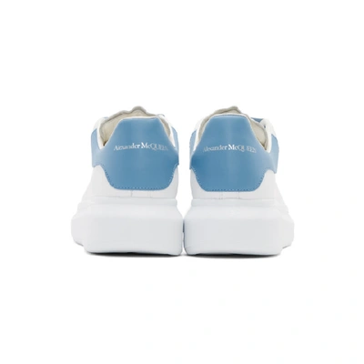 Shop Alexander Mcqueen White And Blue Degrade Oversized Sneakers