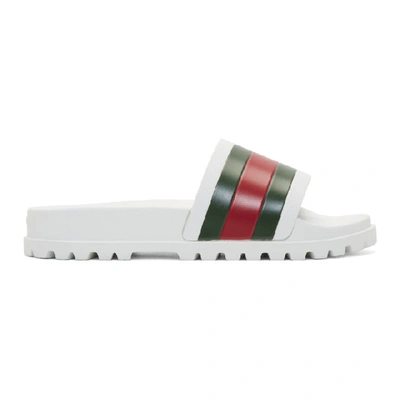 Shop Gucci White Treck Sandals