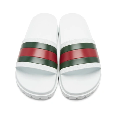 Shop Gucci White Treck Sandals