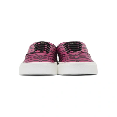 Shop Saint Laurent Black And Pink Zebra Print Venice Sneakers In 5568 Fuschi