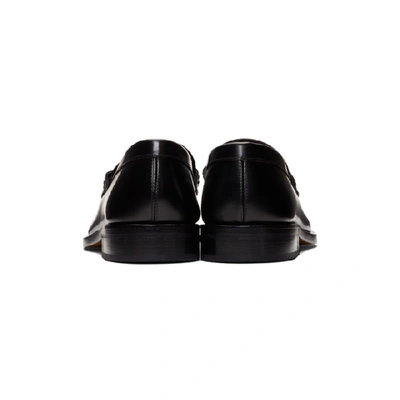 Shop Giorgio Armani Black Penny Loafers In 0002 Nero