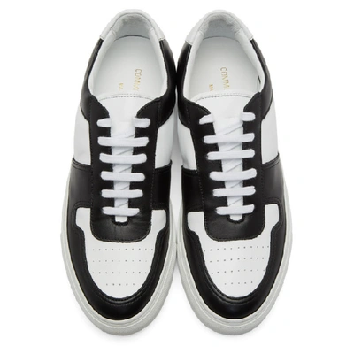 Shop Common Projects Black And White Basketball Duo Tone Low-top Sneakers