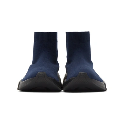 BALENCIAGA 海军蓝 AND 黑色 SPEED 袜式运动鞋