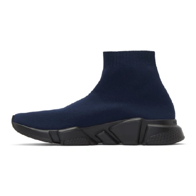 Shop Balenciaga Navy And Black Speed Sneakers