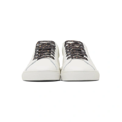 Shop Saint Laurent White Leopard Print Andy Sneakers In 9461 Blcopt