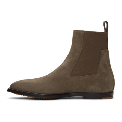 Shop Rick Owens Brown Flat Square Toe Elastic Boots In 34 Dust