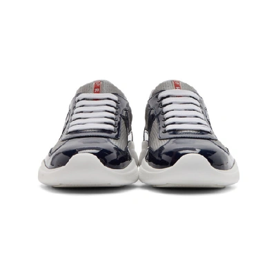 Shop Prada Navy & Silver Vernice America's Cup Trainers In F0fjt Roysi