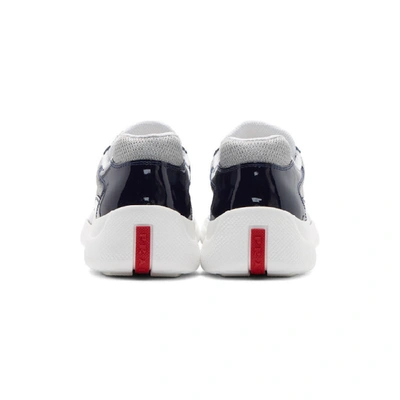 Shop Prada Navy & Silver Vernice America's Cup Sneakers In F0fjt Roysi