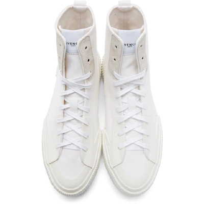 Shop Givenchy White Tennis Light Mid-top Sneakers In 100-wht