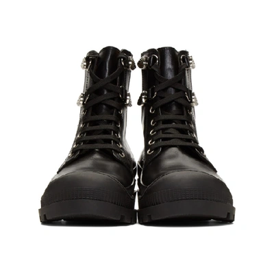 Shop Toga Virilis Black Leather Lace-up Boots In Aj912 Black