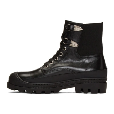 Shop Toga Virilis Black Leather Lace-up Boots In Aj912 Black