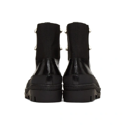 Shop Toga Virilis Black Leather Lace-up Boots In Aj912 Black