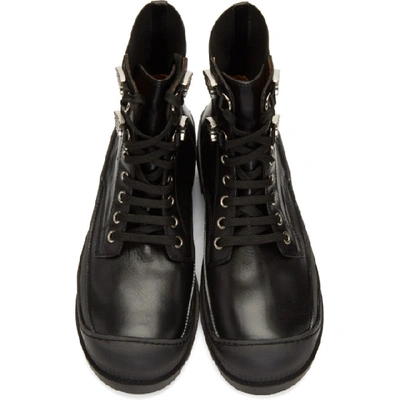 Shop Toga Virilis Black Leather Lace-up Boots In Aj912 Black