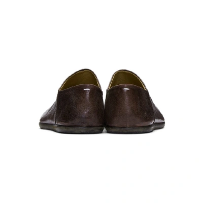 Shop Maison Margiela Burgundy Tabi Babouche Loafers In T5081 Borde