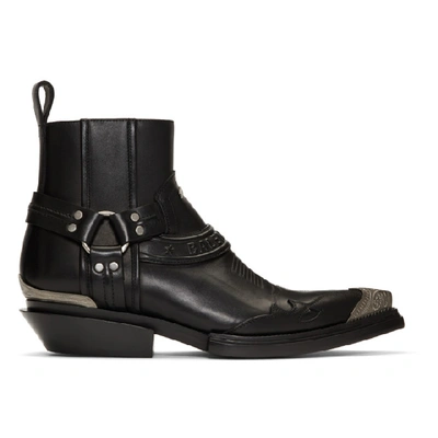 Shop Balenciaga Black Santiag Harness Boots In 1081 Blknkl