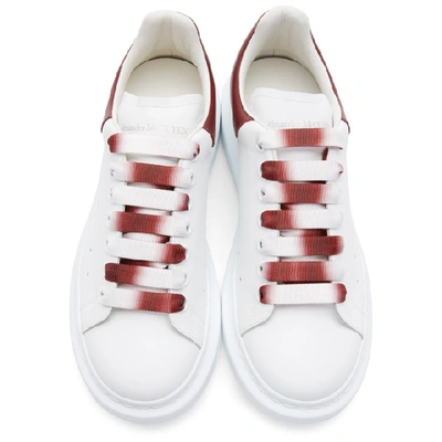 Shop Alexander Mcqueen White & Red Dégradé Oversized Sneakers