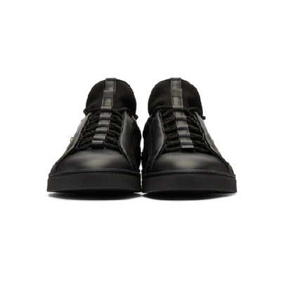 Shop Fendi Black And Gold Bag Bugs Sneakers In F0abb Black