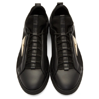 Shop Fendi Black And Gold Bag Bugs Sneakers In F0abb Black