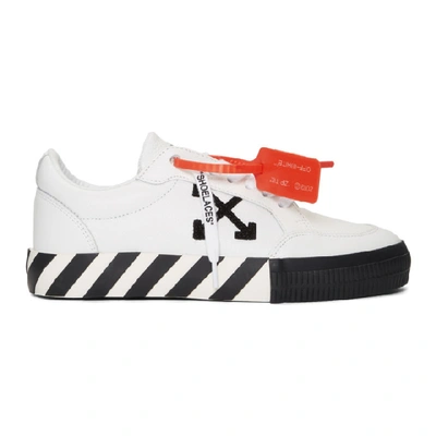 Shop Off-white White And Black Low Vulcanized Sneakers In 0110 Whtblk