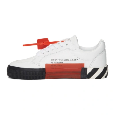 Shop Off-white White And Black Low Vulcanized Sneakers In 0110 Whtblk