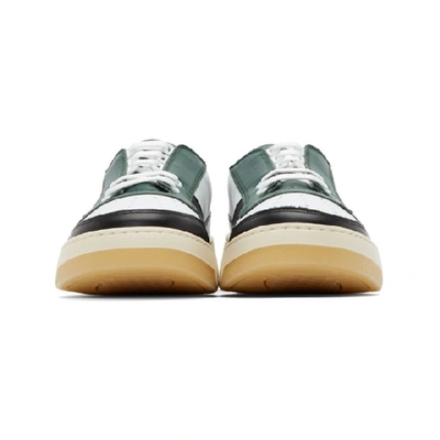 Shop Acne Studios Green And White Perey Lace Up Mix Sneakers