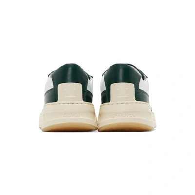 Shop Acne Studios Green And White Perey Lace Up Mix Sneakers