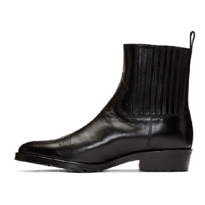 Shop Toga Virilis Black Hard Leather Chelsea Boots