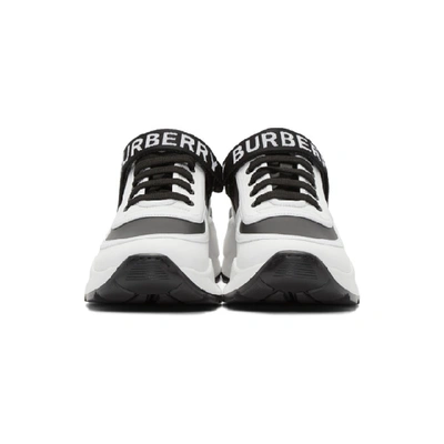 Shop Burberry Black And White Ronnie M Sneakers In Blk Opwhit
