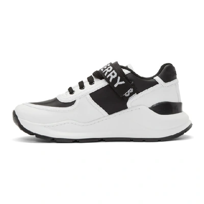 Shop Burberry Black And White Ronnie M Sneakers In Blk Opwhit