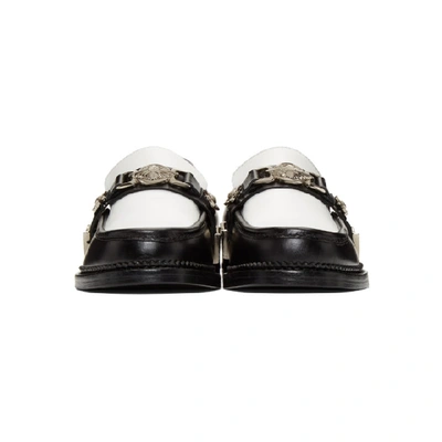 Shop Toga Virilis Black And White Hard Leather Loafers