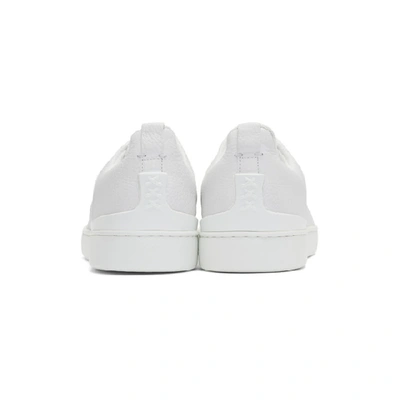 Shop Ermenegildo Zegna White Triple Stitch Slip-on Sneakers