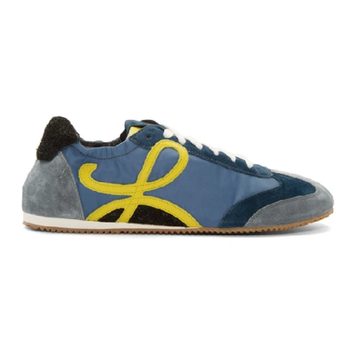 Shop Loewe Blue & Yellow Ballet Runner Sneakers