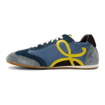 Shop Loewe Blue & Yellow Ballet Runner Sneakers