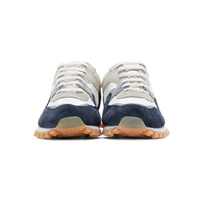 Shop Spalwart Navy And White Marathon Trail Low Sneakers