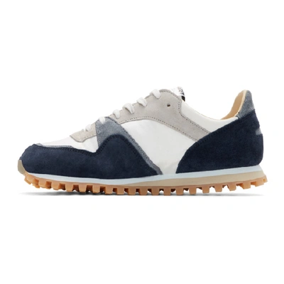 Shop Spalwart Navy And White Marathon Trail Low Sneakers