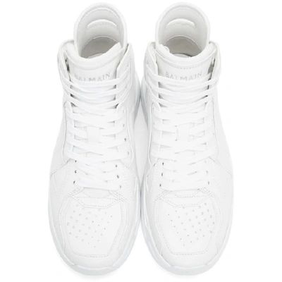 Shop Balmain White B Ball Sneakers