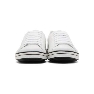 Shop Prada White Triangle Logo Sneakers