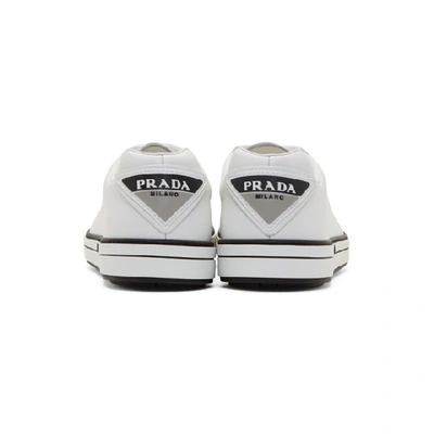 Shop Prada White Triangle Logo Sneakers
