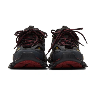 Shop Balenciaga Black And Burgundy Track Sneakers In 6162 Bor/bk